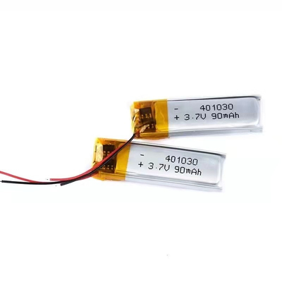 1S1P リチウム ポリマー電池 90mAh 3.7v 長方形のリチウム イオン電池