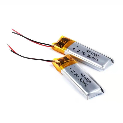 1S1P リチウム ポリマー電池 90mAh 3.7v 長方形のリチウム イオン電池