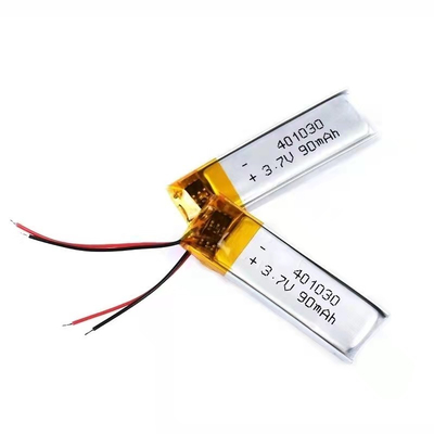 1S1P リチウム ポリマー電池 90mAh 3.7v 長方形のリチウム イオン電池
