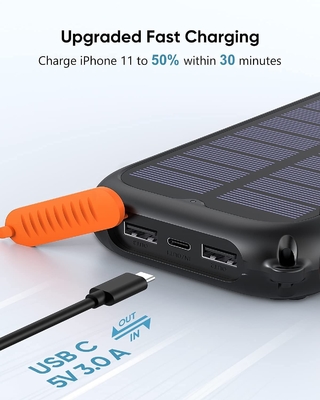 リアル ポータブル ハンド クランク ソーラー パワー バンク ステーション 26800mAh NCM