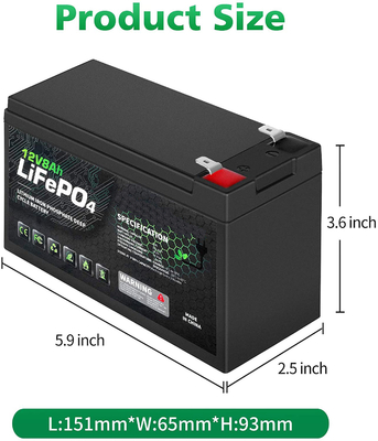 8Ah 12v リン酸リチウム電池キャラバン Lifepo4 リチウム イオン電池