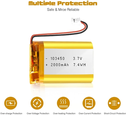 NCM 充電式リチウム イオン バッテリー 3.7v 2000mah / リチウム イオン バッテリー コネクタ JST